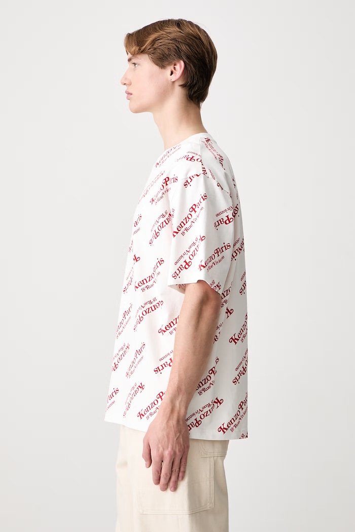 Kenzo tričko pánské bavlněné by Verdy Oversize T-Shirt FE58TS0044SY.02 bílá SS24