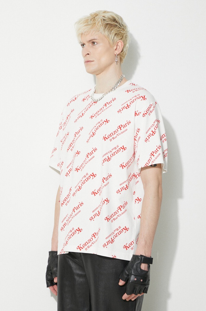 Bavlněné tričko Kenzo bílá FE58TS0044SY.02