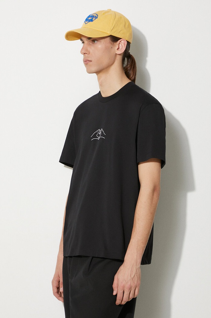 Neil Barrett cotton t-shirt Slim Heart Shape Print MY70262A.Y530.524N black