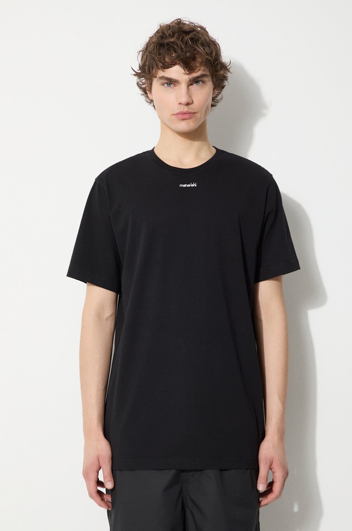 Βαμβακερό μπλουζάκι Maharishi Micro Maharishi κανονικό μαύρο 1307.BLACK