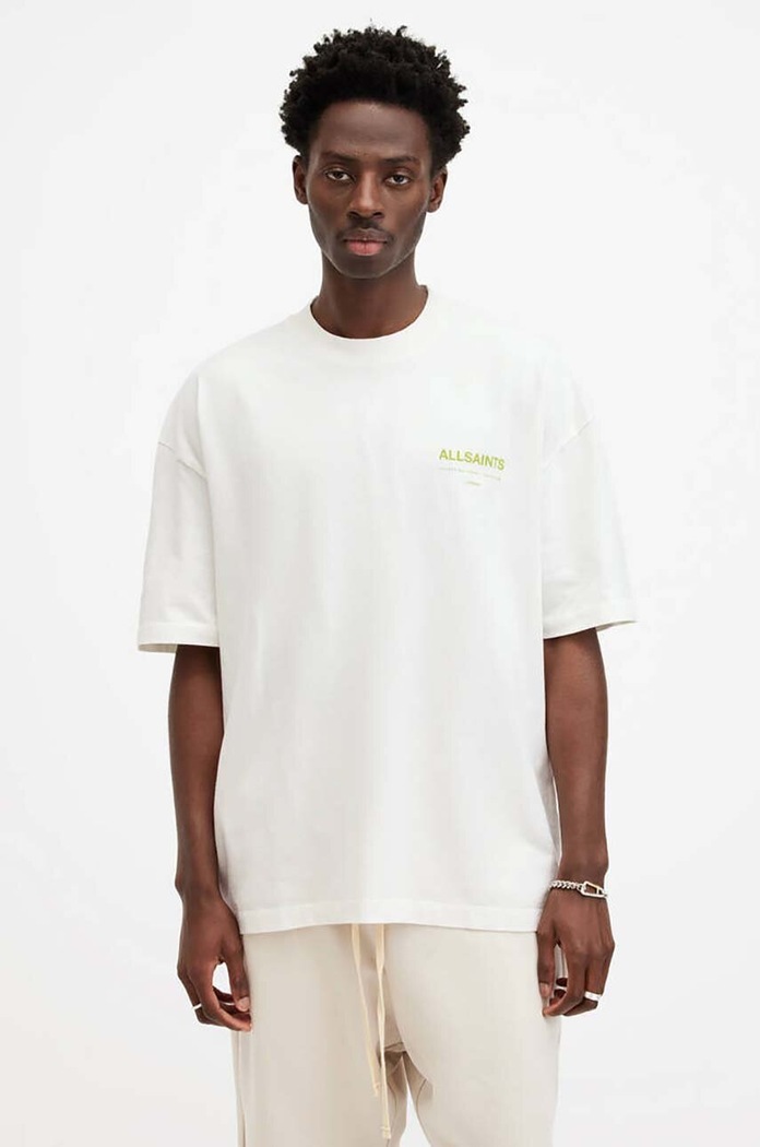Bavlnené tričko AllSaints ACCESS SS CREW relaxed biela M038PA