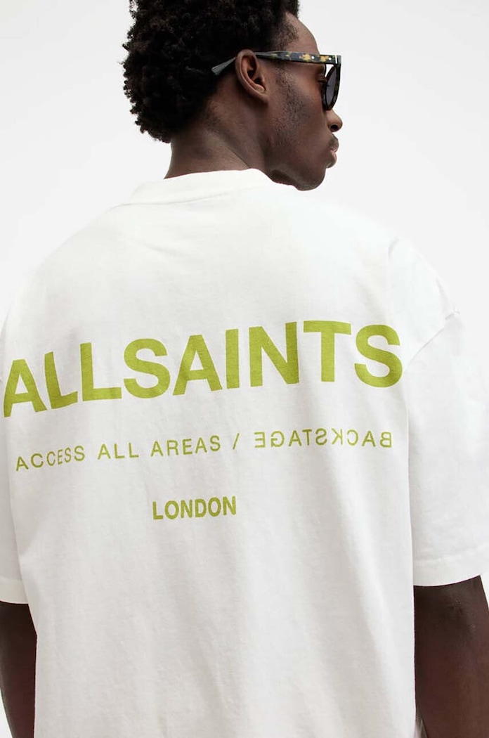 Oblečenie Bavlnené tričko AllSaints ACCESS SS CREW M038PA biela