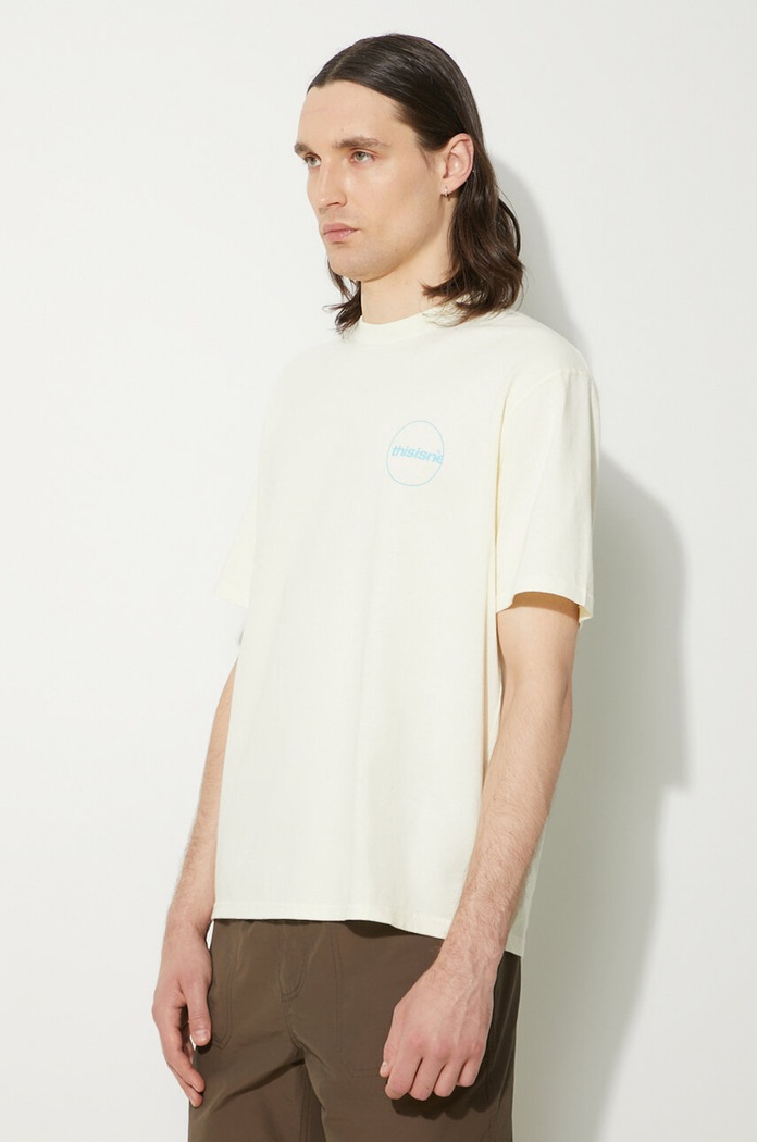 thisisneverthat tricou din bumbac C-Logo Tee bej TN241TTSST29