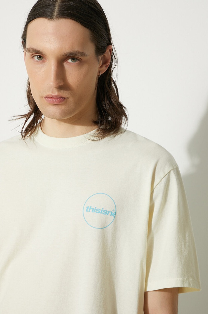 thisisneverthat tricou din bumbac C-Logo Tee TN241TTSST29 bej