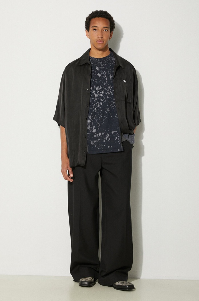 Bavlněné tričko Needles 5 Cuts S/S Tee - B&W Mishmash OT307 černá SS24