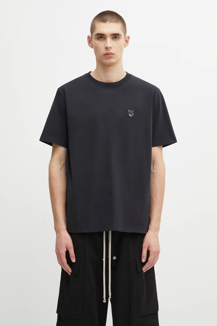 Бавовняна футболка Maison Kitsuné Bold Fox Head Patch Comfort Tee Shirt чорний MM00127KJ0118