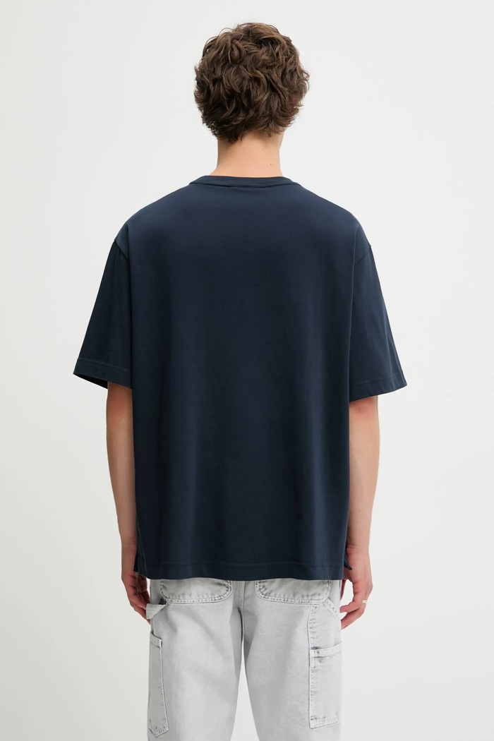 Одяг Бавовняна футболка Maison Kitsuné Bold Fox Head Patch Oversize LM00107KJ0119 темно-синій
