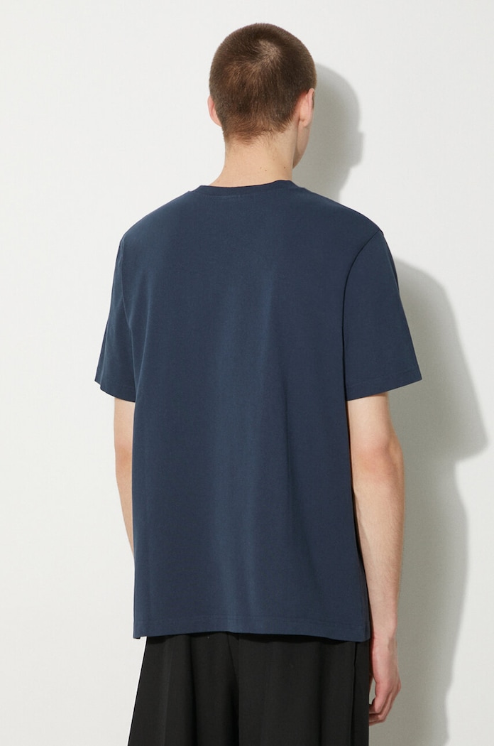 Одежда Хлопковая футболка Maison Kitsuné Handwriting Comfort Tee Shirt MM00126KJ0118 тёмно-синий