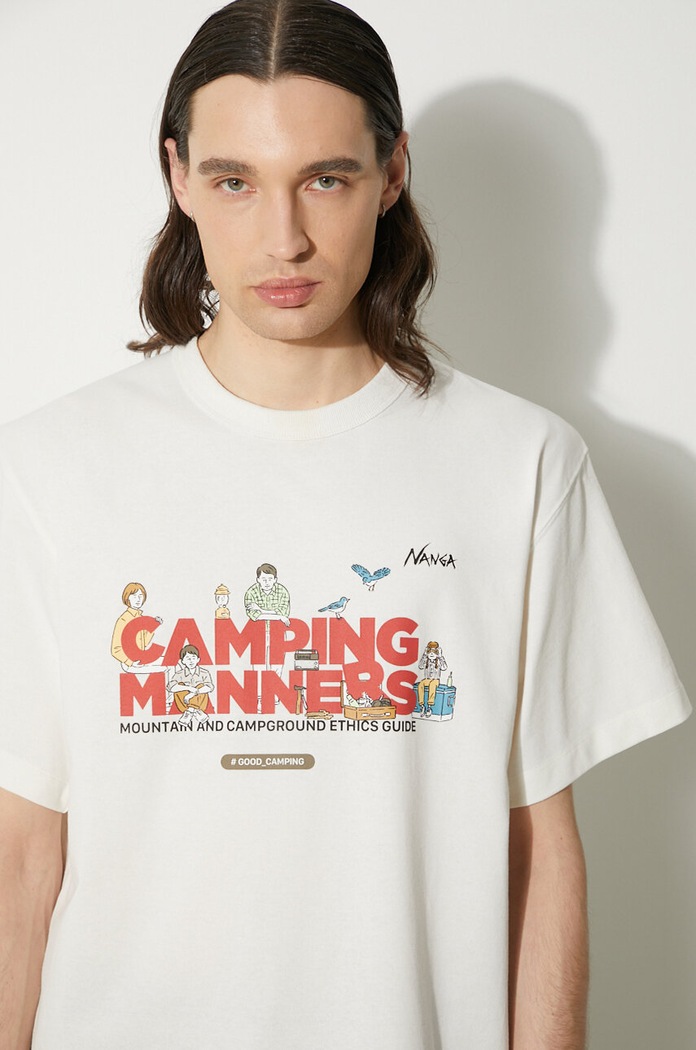Μπλουζάκι Nanga Eco Hybrid Camping Manners Wild Animals Tee NW2411.1G800.A λευκό
