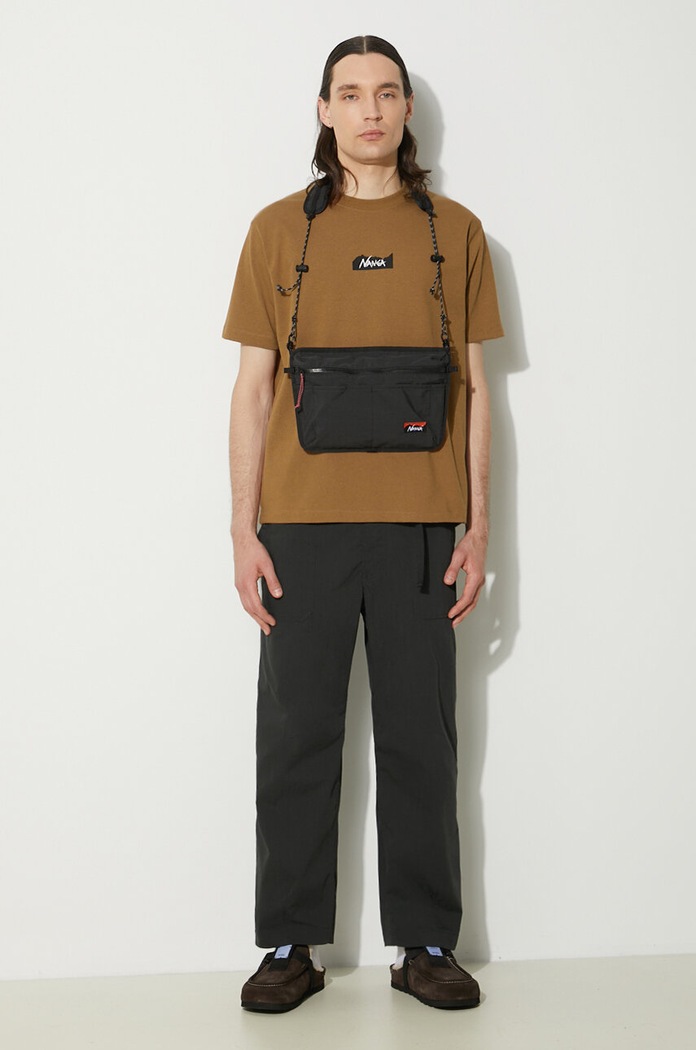 Μπλουζάκι Nanga Eco Hybrid Mt Logo Tee NW2211.1G208 καφέ SS24