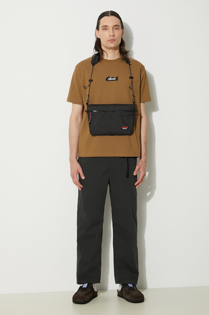 Μπλουζάκι Nanga Eco Hybrid Mt Logo Tee NW2211.1G208 καφέ SS24