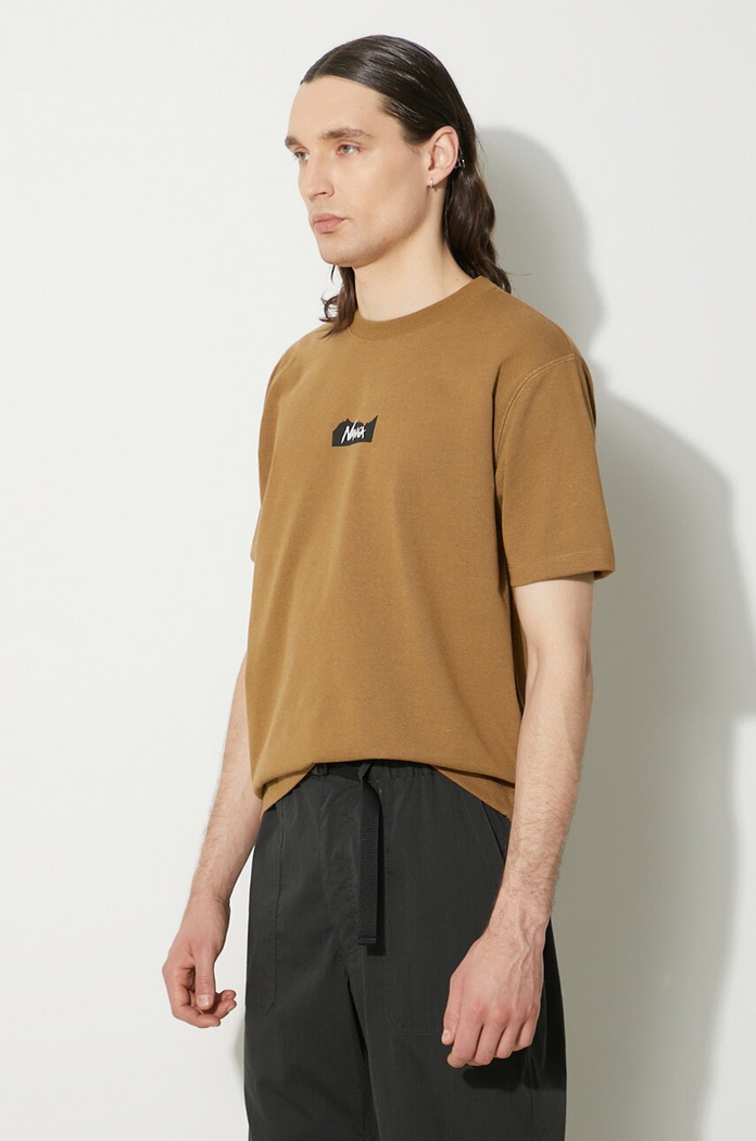 Μπλουζάκι Nanga Eco Hybrid Mt Logo Tee καφέ NW2211.1G208
