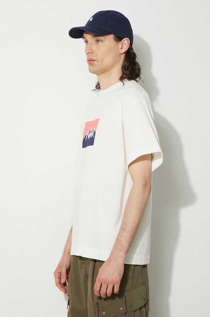 Μπλουζάκι Nanga Nanga × Jerry Ukai Eco Hybrid Nanga Logo Tee λευκό NW2411.1G805.C
