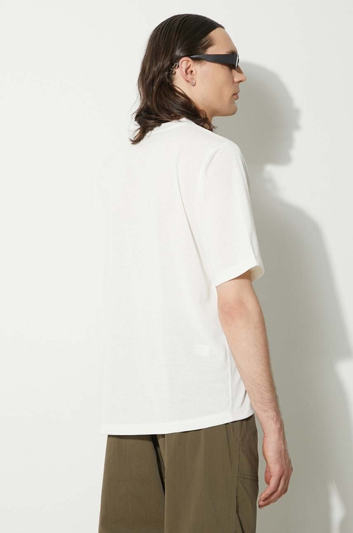 Ρούχα Μπλουζάκι Nanga Dry Mix Frame Logo Tee NW2221.1G503 λευκό