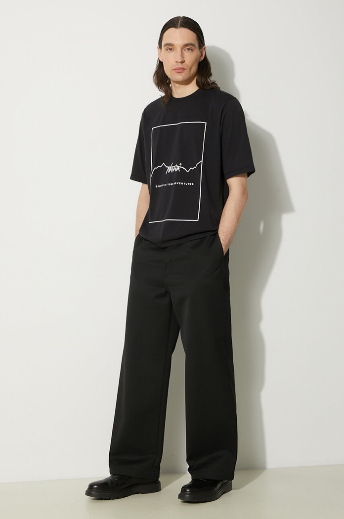 Μπλουζάκι Nanga Dry Mix Frame Logo Tee NW2221.1G503 μαύρο SS24