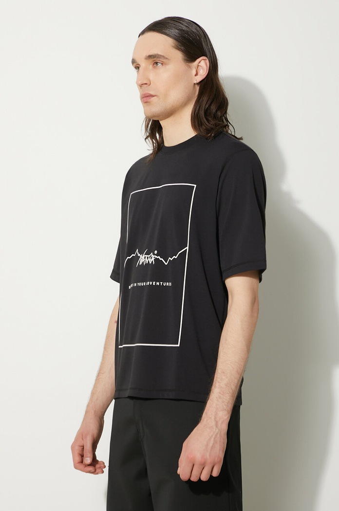 Μπλουζάκι Nanga Dry Mix Frame Logo Tee NW2221.1G503 μαύρο