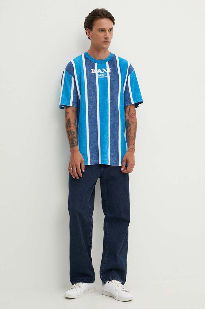 Bavlněné tričko Karl Kani 6060242 modrá SS24