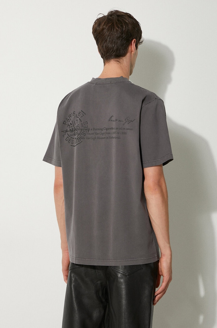 Clothing STAMPD cotton t-shirt Skeleton Garment Dye Relaxed Tee V2 SLA.M3247TE.DKG gray