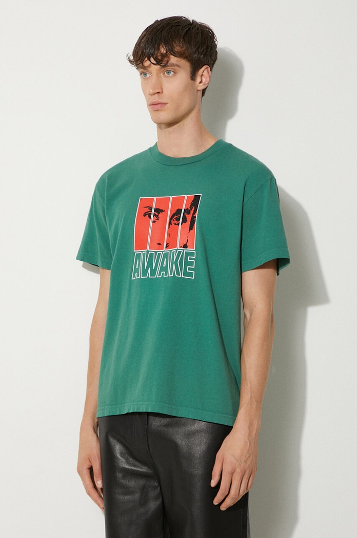 Βαμβακερό μπλουζάκι Awake NY Vegas T Shirt πράσινο SP24.TS006