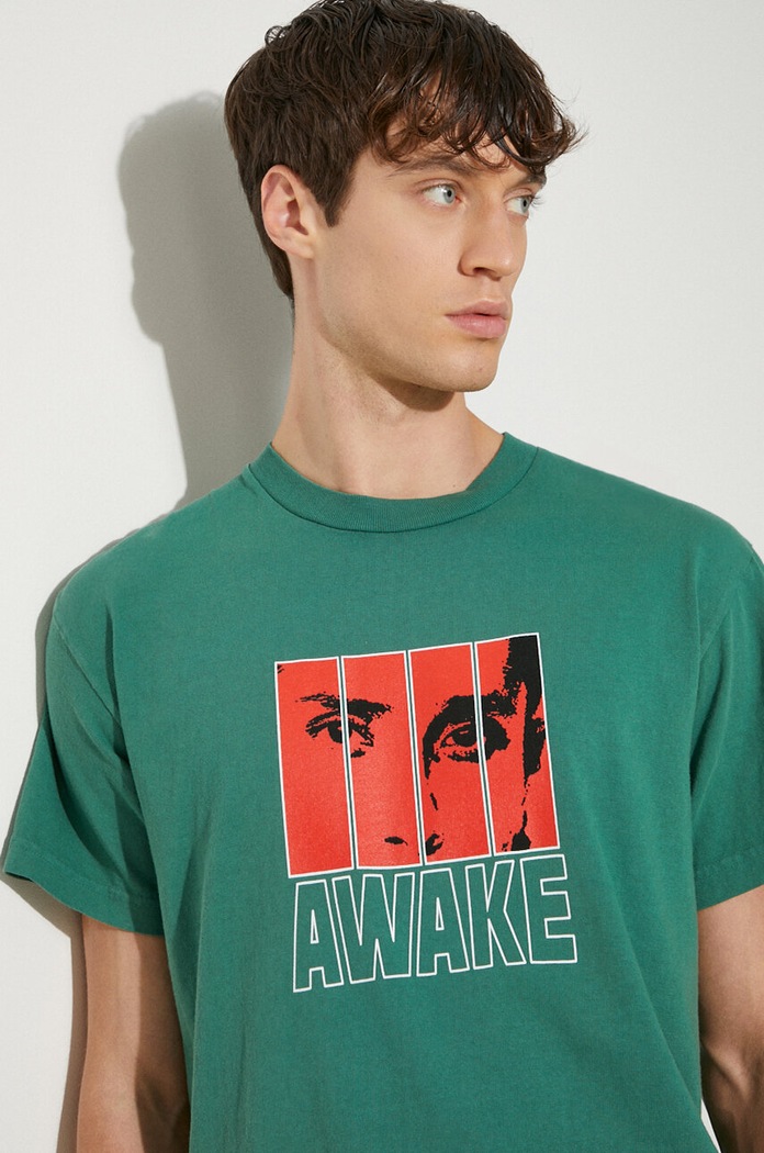 Βαμβακερό μπλουζάκι Awake NY Vegas T Shirt SP24.TS006 πράσινο