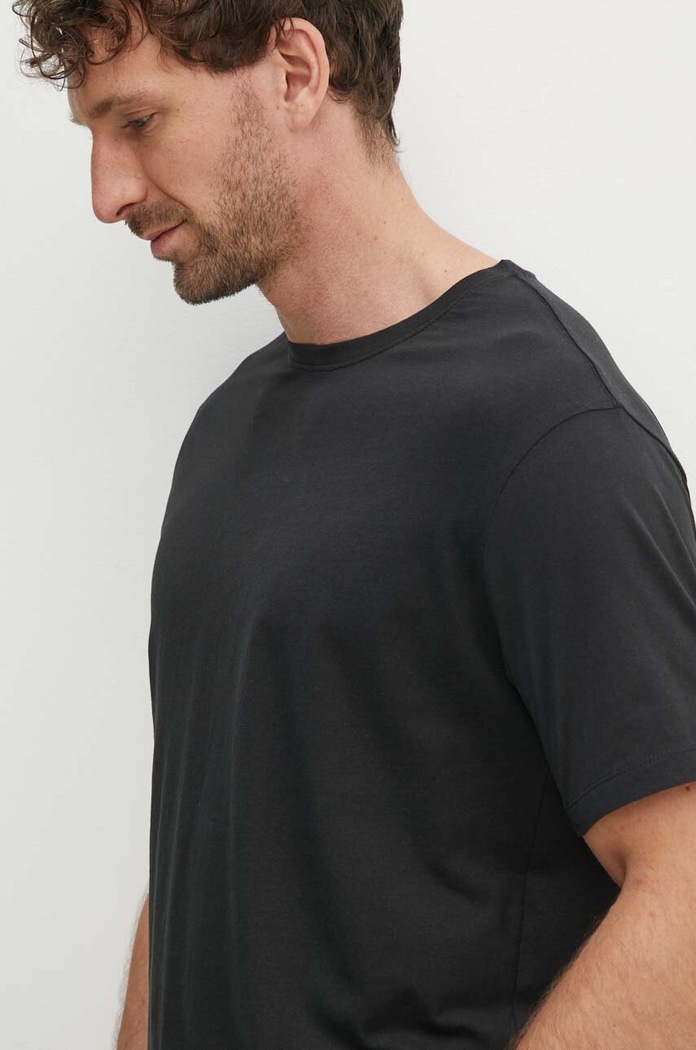 Lindbergh t-shirt bawełniany 4-pack czarny 30.400000.4PK.BLACK