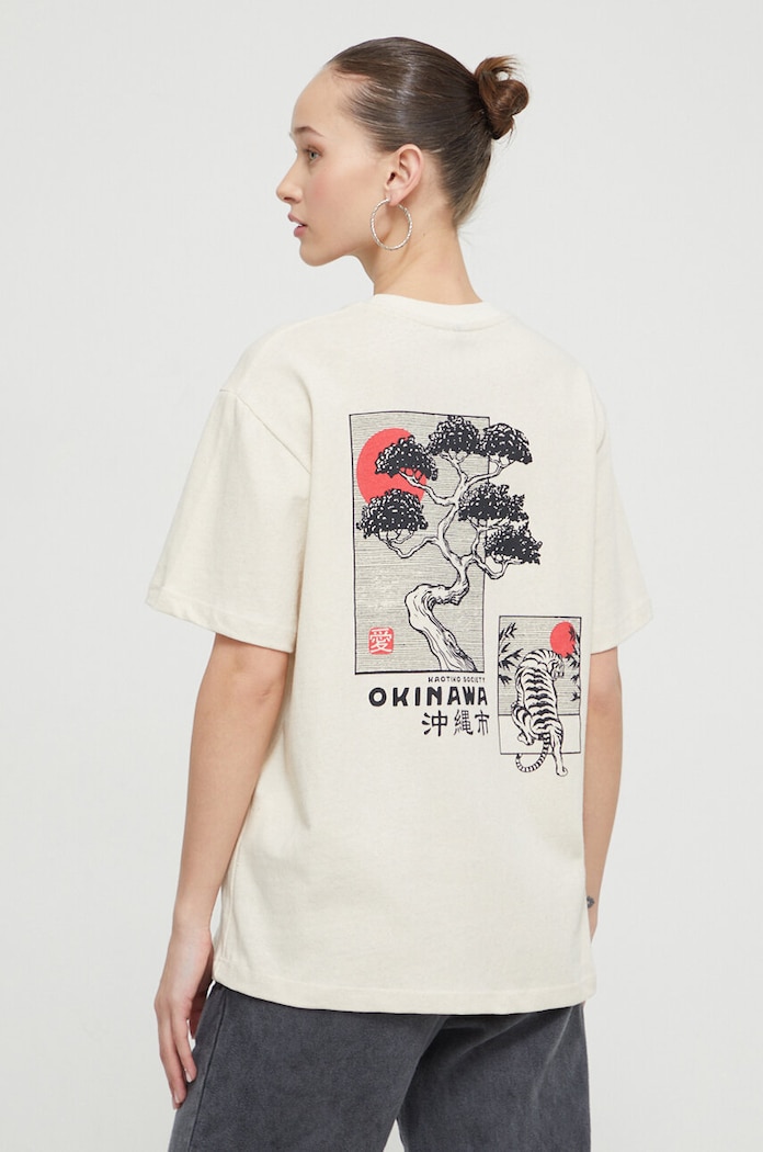 Kaotiko t-shirt bawełniany AL040.01S.G002 beżowy SS24
