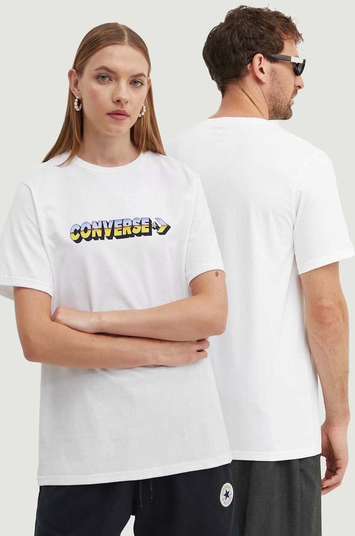 Converse T-shirt bawełniany biały 10026416.A02