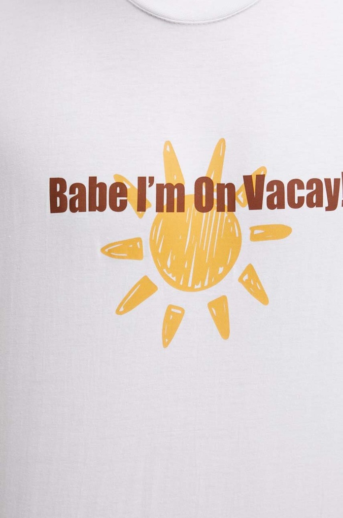 Bavlnené tričko Drivemebikini On Vacay 2024.DRV.027.WHB