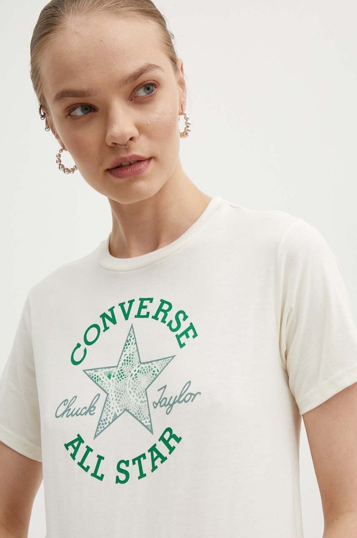Bavlněné tričko Converse 10026362.A04