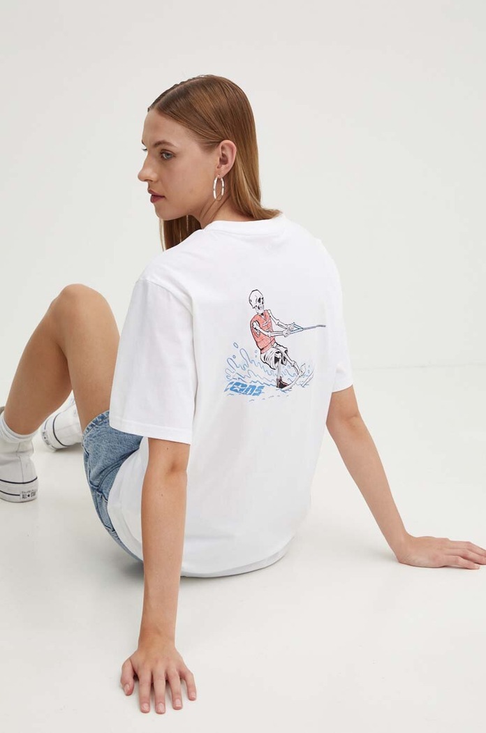 Converse t-shirt bawełniany 10026440.A02 biały