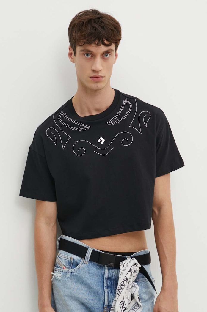 Converse t-shirt bawełniany PRIDE 10027209.A01 czarny SS24