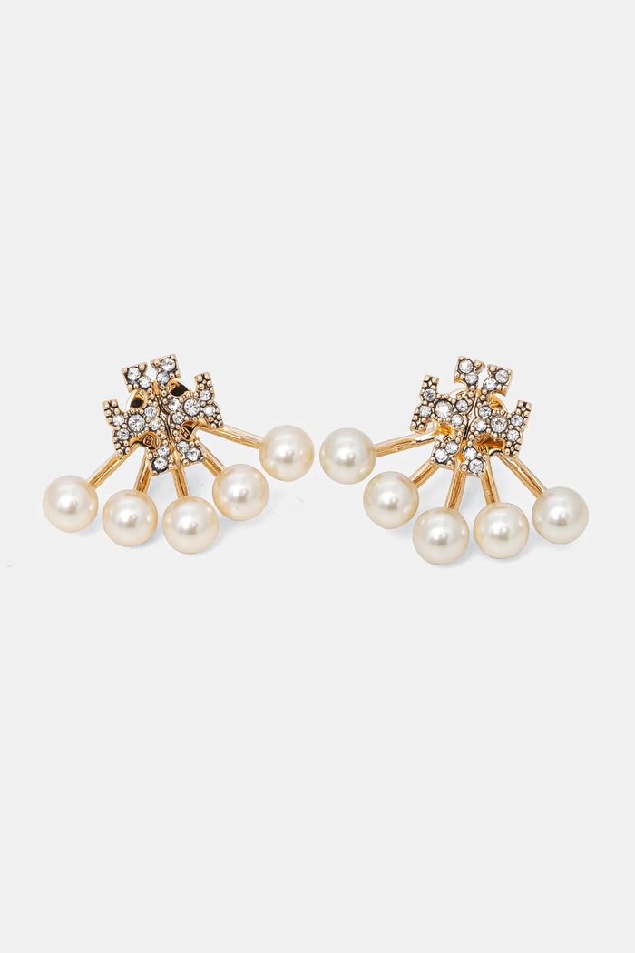 Náušnice Tory Burch Kira zirkonie zlatá 163695.782