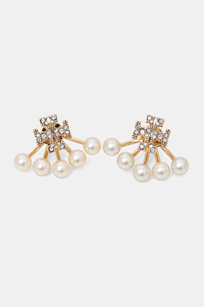 Náušnice Tory Burch Kira zirkonie zlatá 163695.782