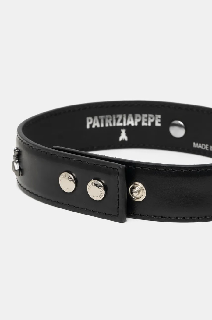 Patrizia Pepe naszyjnik skórzany 8J0098.L048 czarny SS25