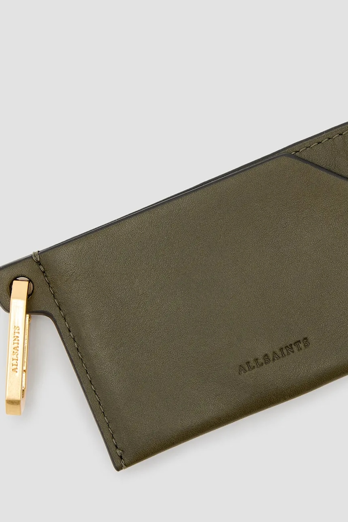 Kožené pouzdro na karty AllSaints HEX CARDHOLDER W398XB zelená