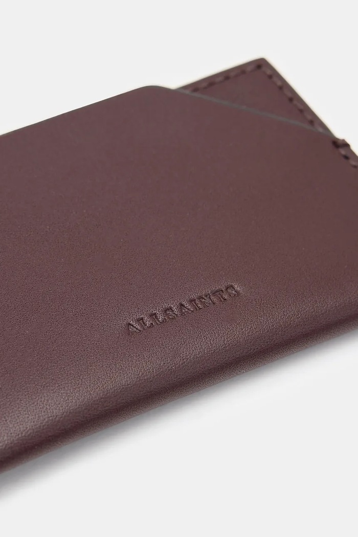 Kožni etui za kartice AllSaints HEX CARDHOLDER W398XB bordo
