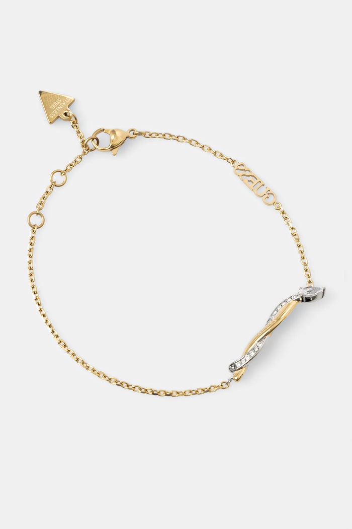 Náramek Guess TWIST zirkonie zlatá JUBB05.067JW