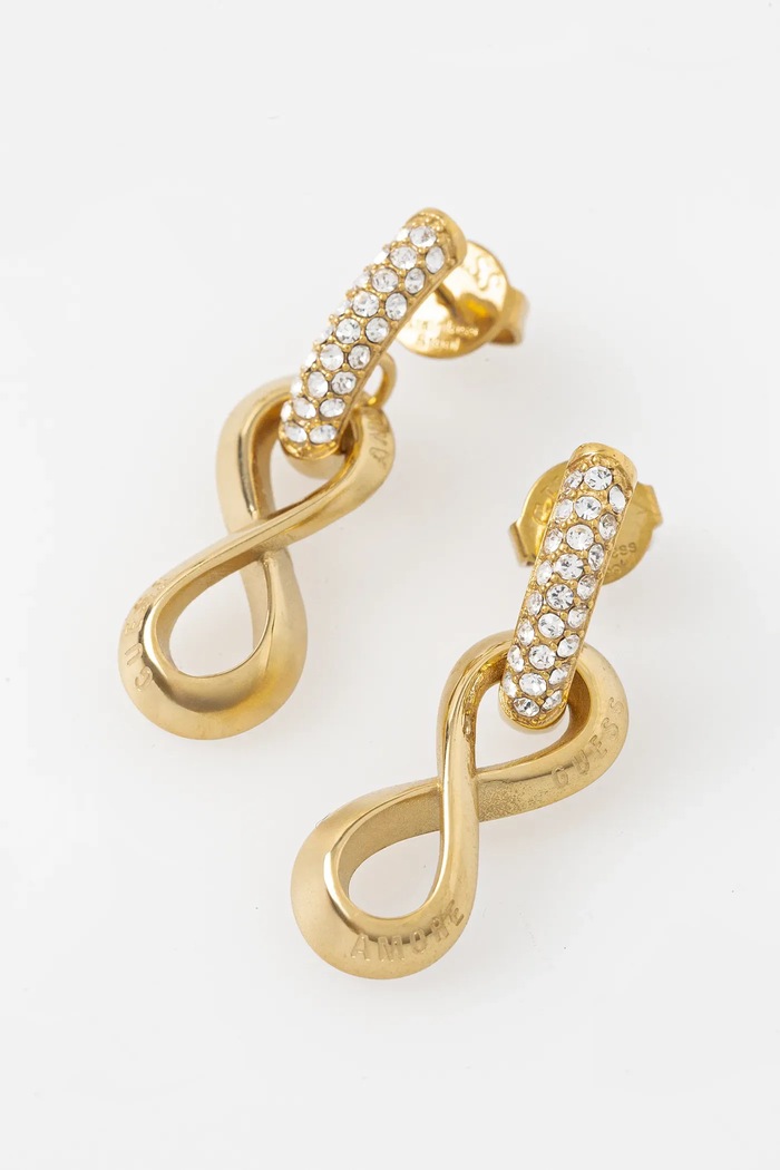 Σκουλαρίκια Guess AMORE ζιρκόνια χρυσαφί JUBE05.051JW