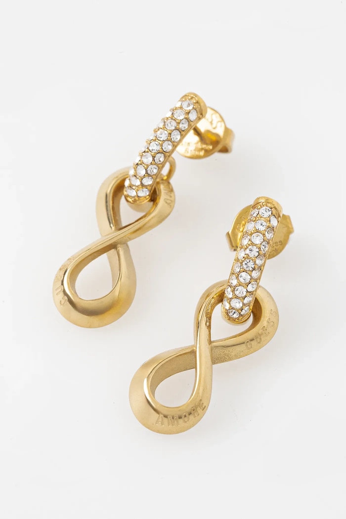 Σκουλαρίκια Guess AMORE ζιρκόνια χρυσαφί JUBE05.051JW