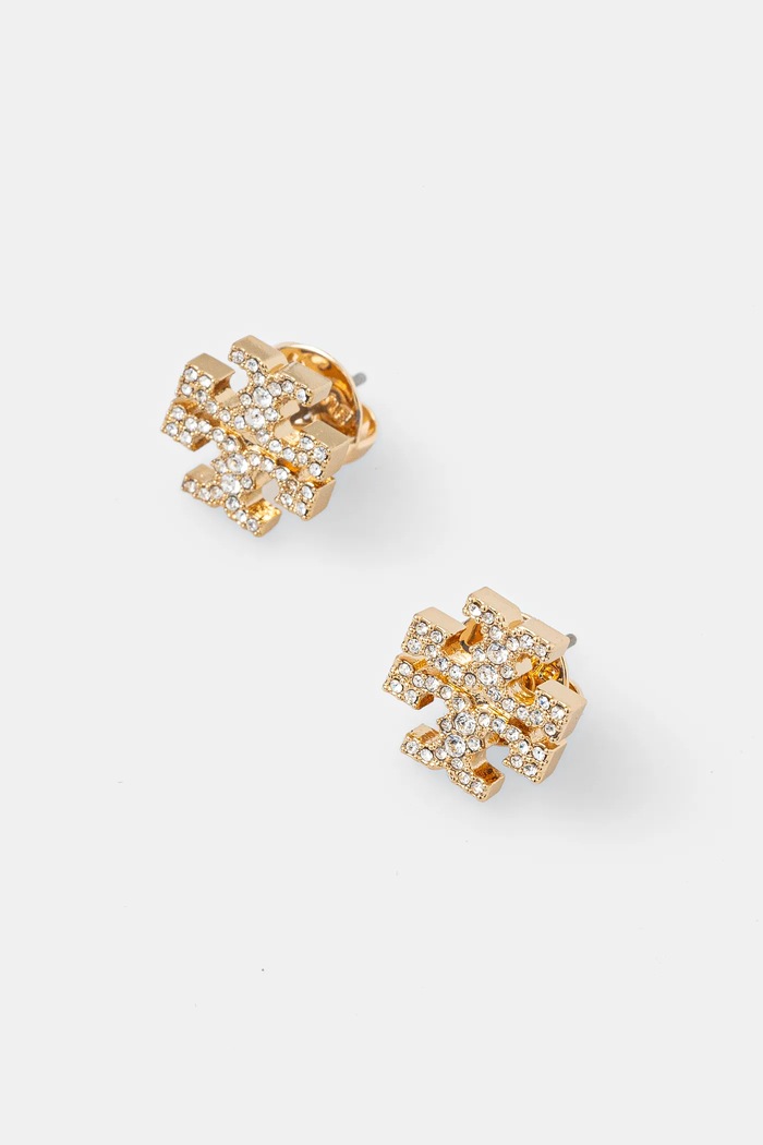 Náušnice Tory Burch Kira Pave Stud zlatá 158535.783