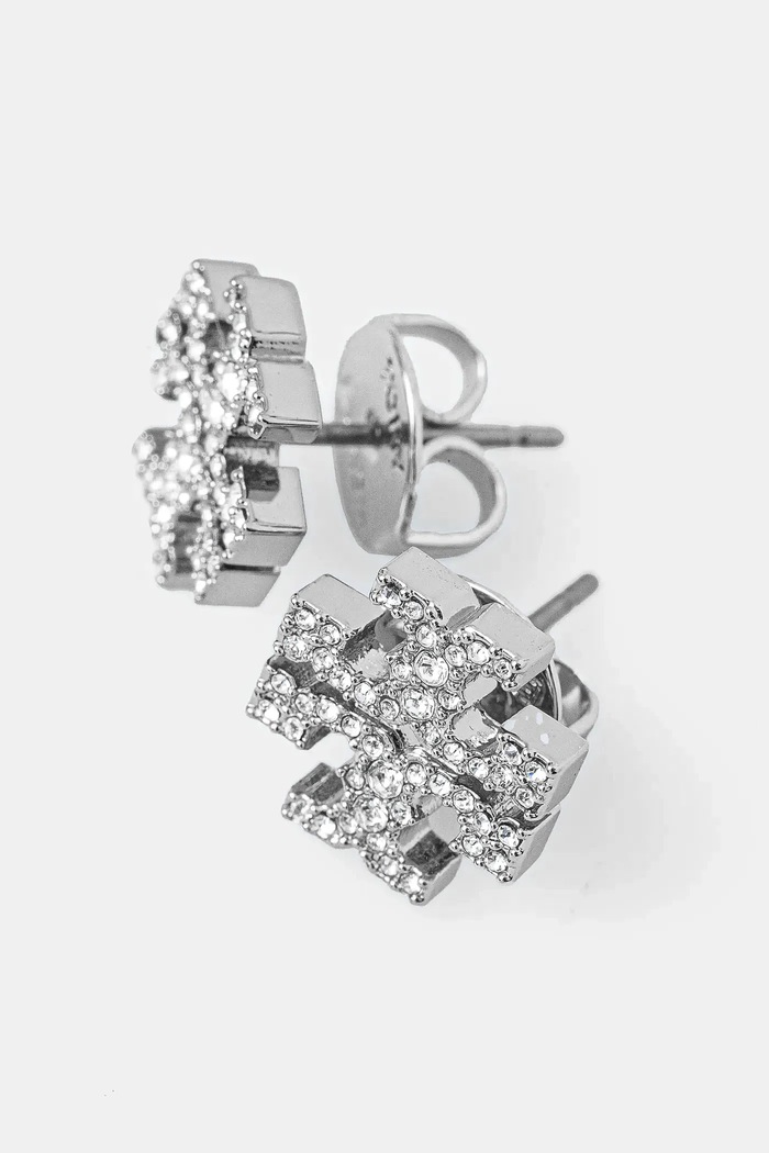 Akcesoria Tory Burch kolczyki Kira Pave Stud 158535.042 srebrny