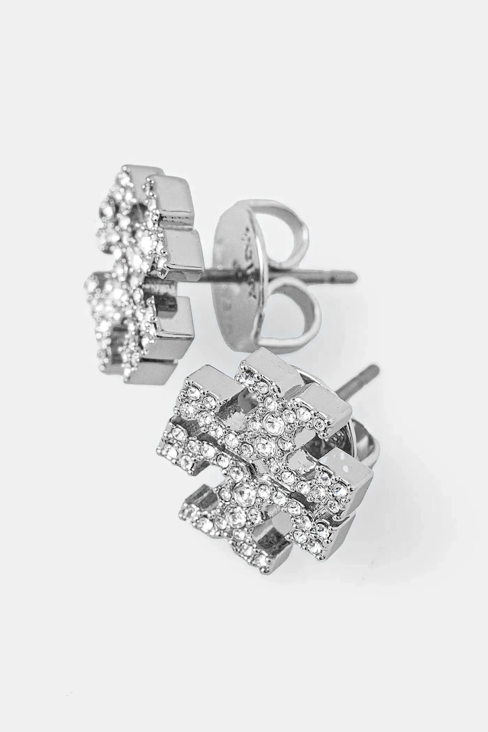 Akcesoria Tory Burch kolczyki Kira Pave Stud 158535.042 srebrny