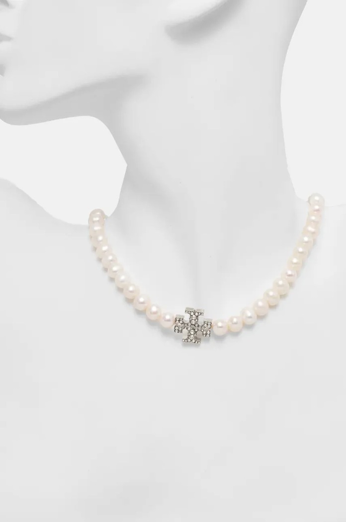 Doplňky Náhrdelník Tory Burch Kira Pearl 164617.056 bílá