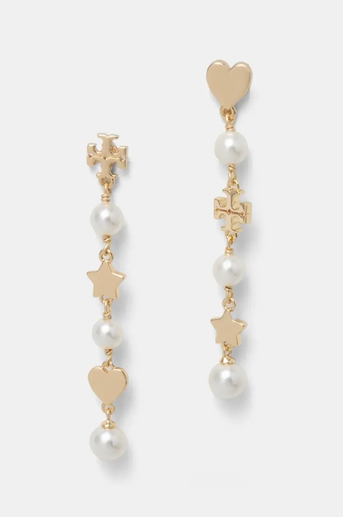Tory Burch kolczyki Kira Linear Pearl złoty 167336.137
