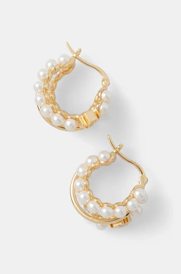 Обици Tory Burch Kira Multi Hoop Pearl злато 167337.137
