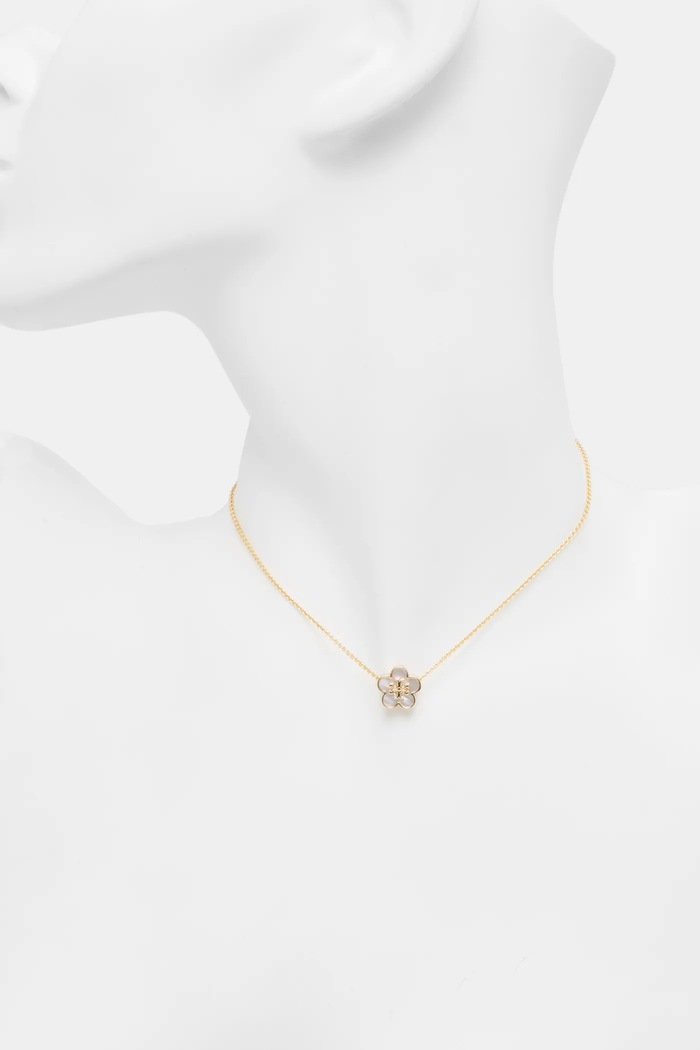 Αξεσουάρ Επιχρυσωμένο κολιέ Tory Burch Kira Flower Pendant 158996.700 χρυσαφί