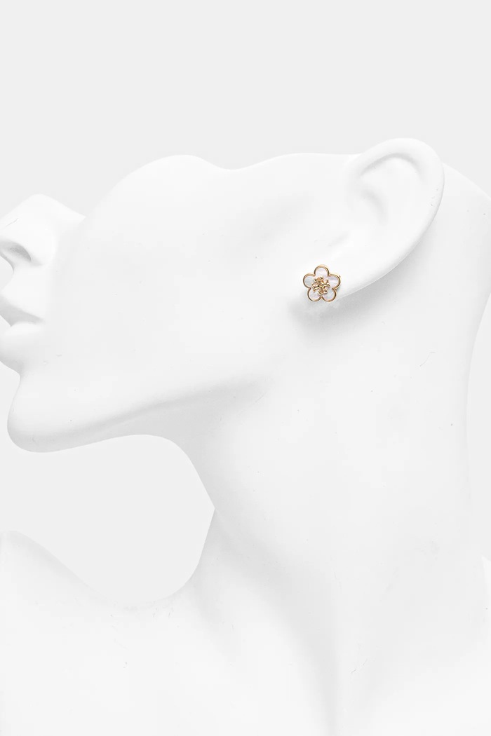 Tory Burch kolczyki Kira Flower Stud 157351.700 złoty AW25