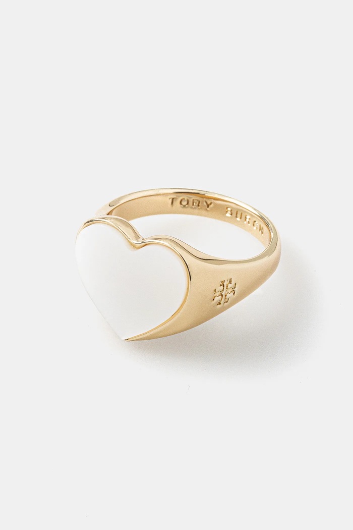 Tory Burch pierścionek Heart Signet złoty 167323.700