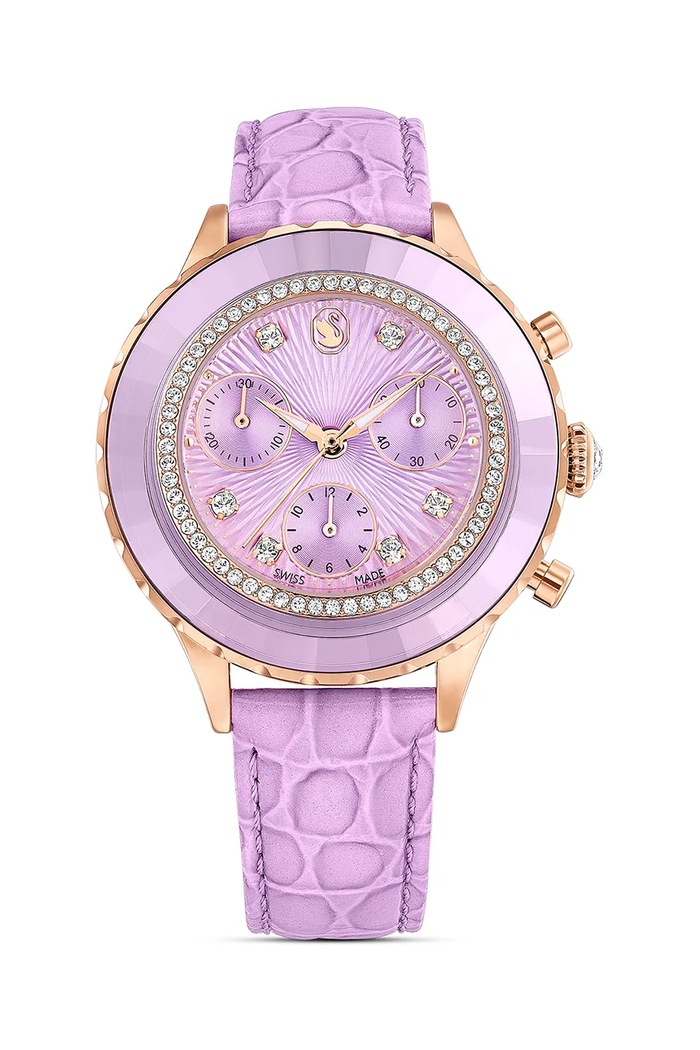 Часовник Swarovski OCTEA CHRONO дамски в лилаво 5690804 | ANSWEAR.bg