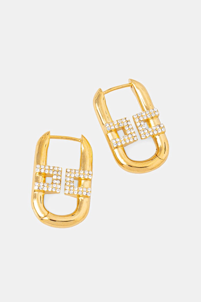 Elisabetta Franchi cercei zirconiu cubic aur OR20A52E2